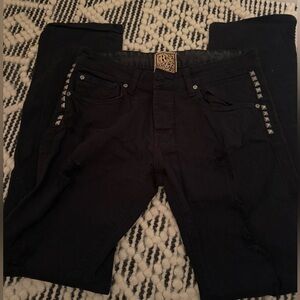Rich & Skinny Black Studded Skinny Jeans